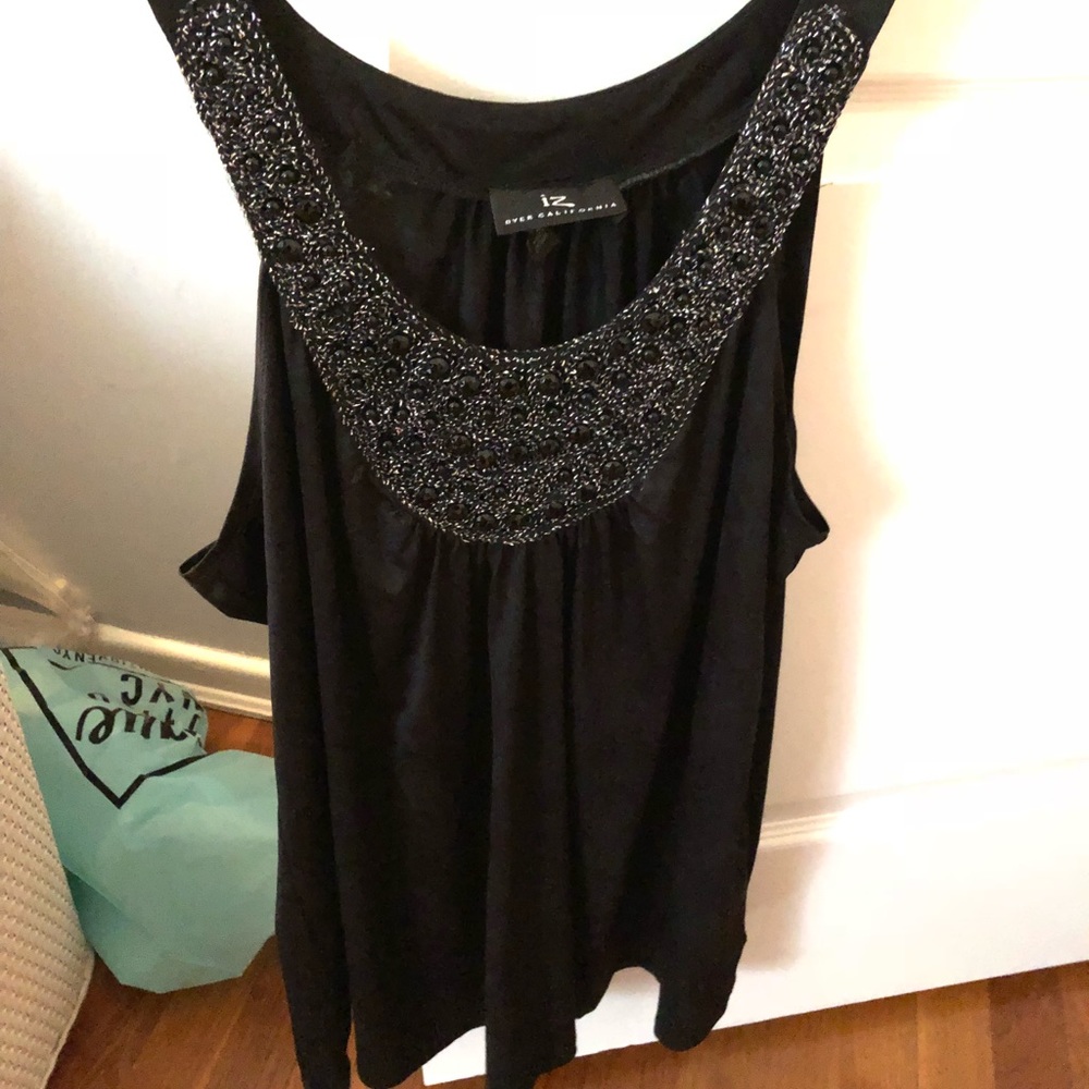 Scoop neck black sleek top
